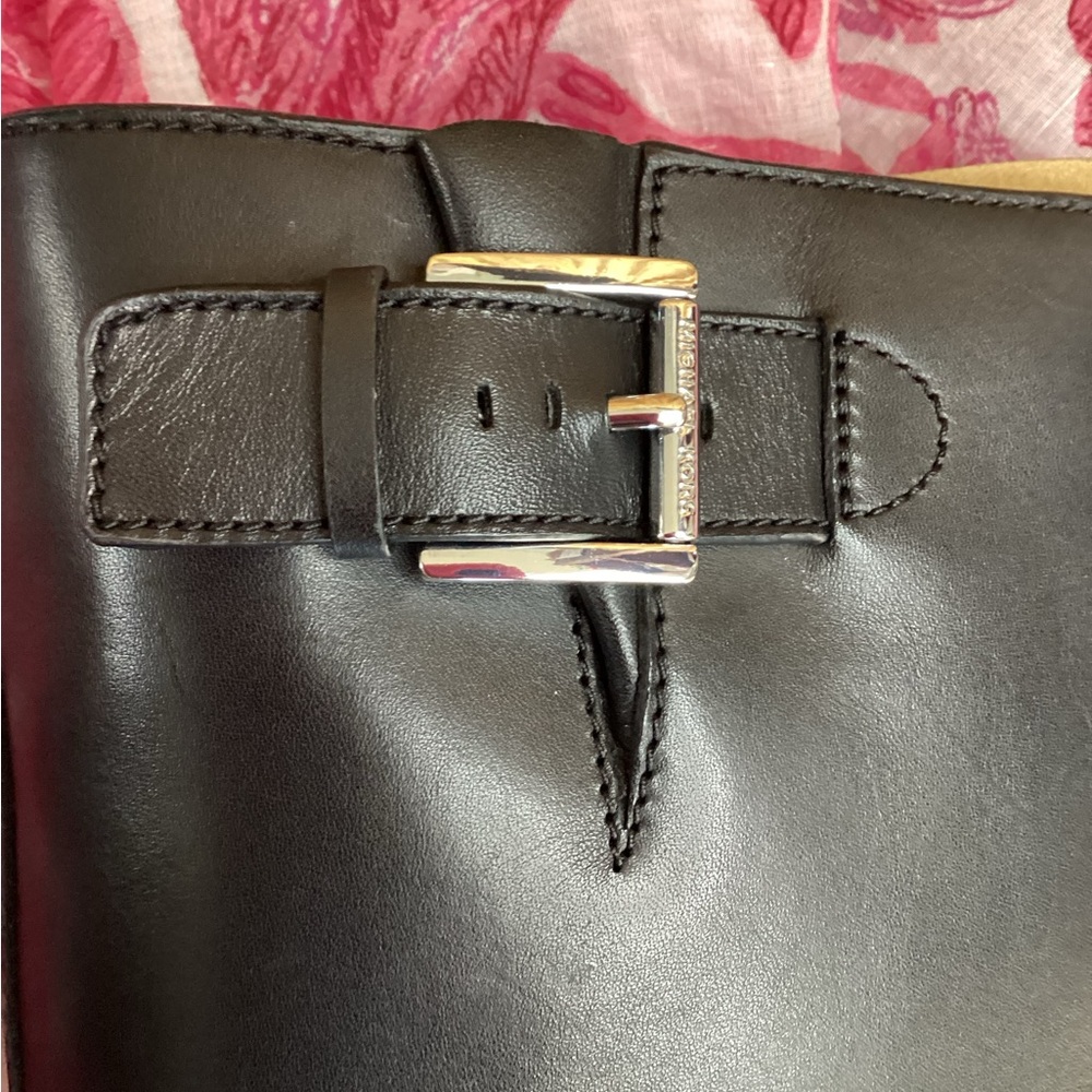 *FIRM PRICE* Michael Kors Black Leather Moto Boots with Buckle Detail 10M - Picture 12 of 16